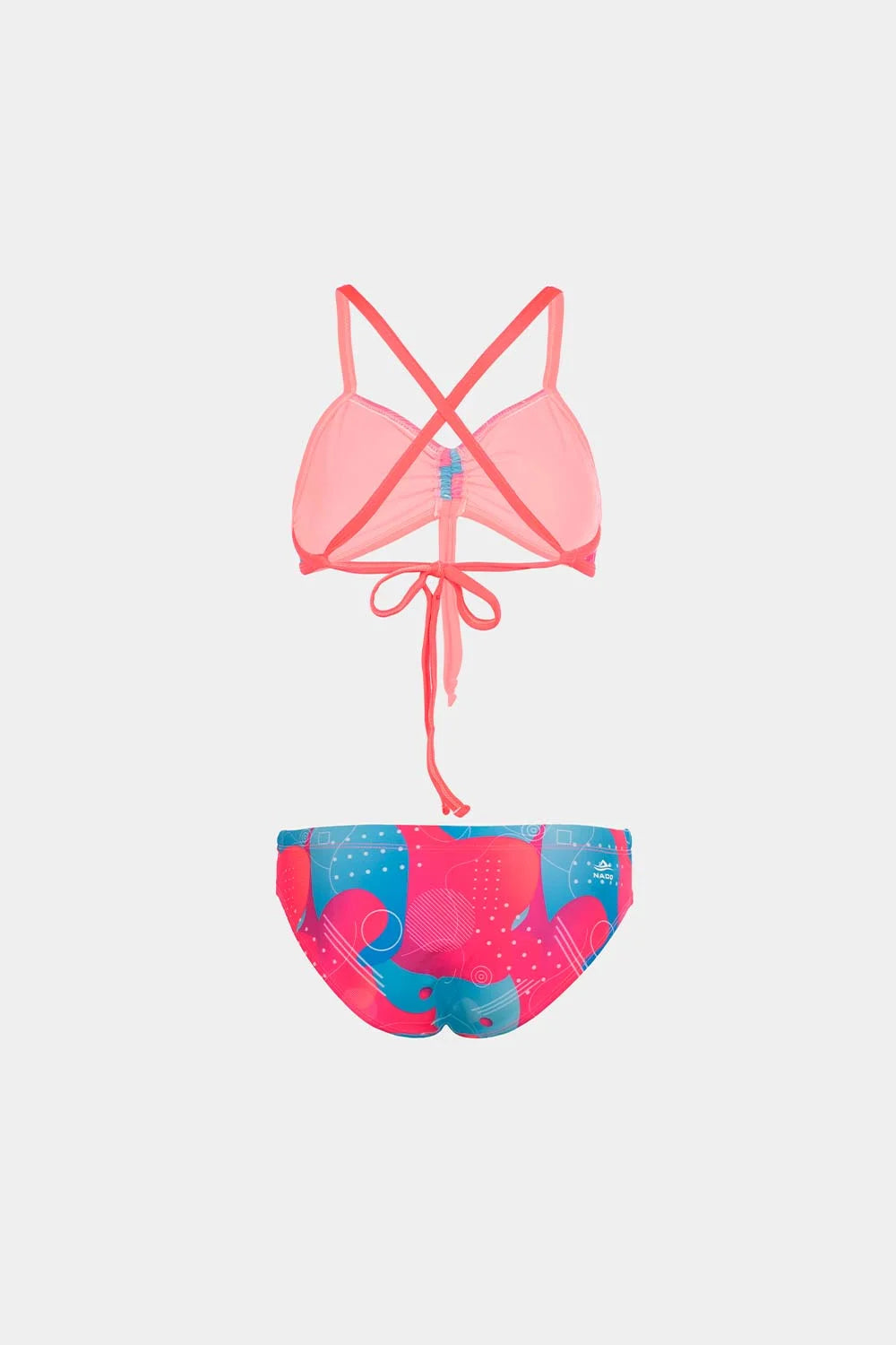Women's crisscross bikini in bubble candy pink, back view – Bikini Uni