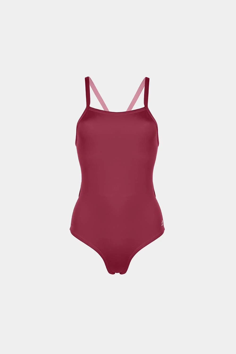 Double Strip One-Piece Swimsuit by Bikini Uni - ENTERO DOBLE TIRA ESENCIAL BURDEOS FRENTE