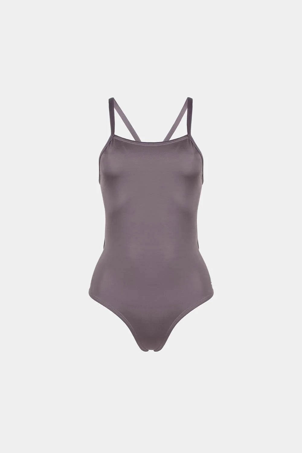 Double Strip One-Piece Swimsuit by Bikini Uni - ENTERO DOBLE TIRA ESENCIAL GRIS PLATA FRENTE